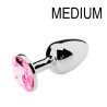 Generique Plug Bijou Strass Rose - MEDIUM 7 x 3.4cm